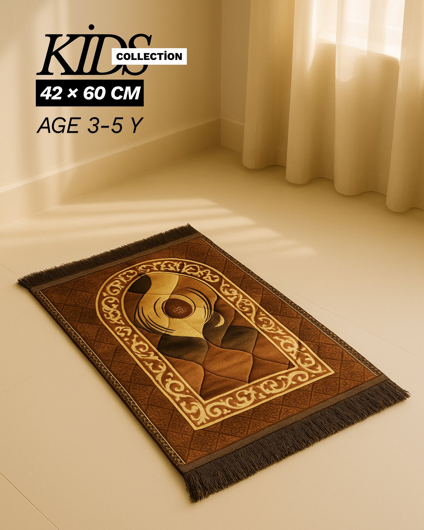 Amber Arch Kids Prayer Mat – Soft Velvet with Intricate Pattern