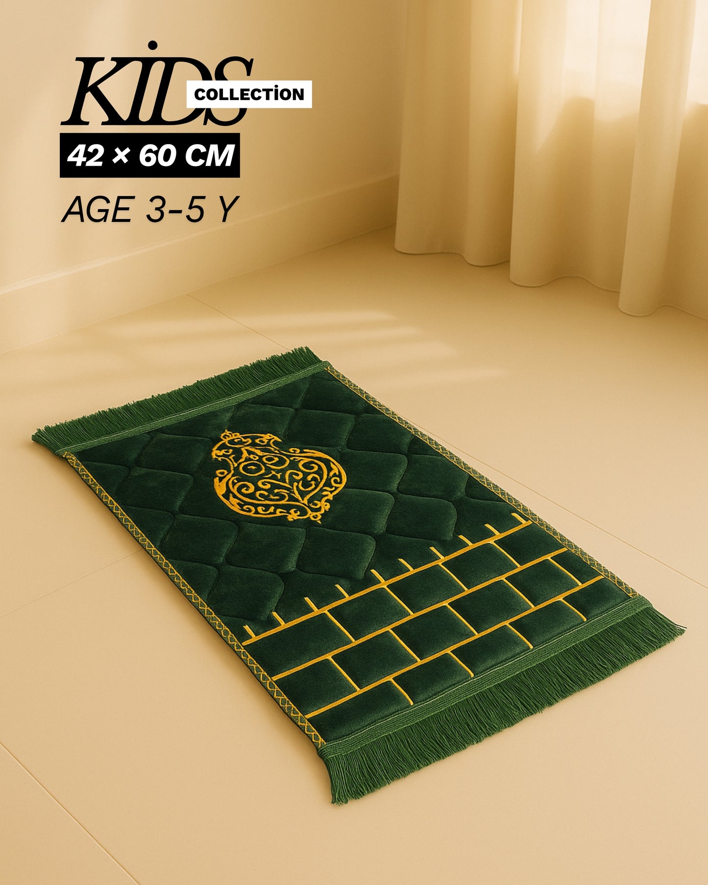 Kids Prayer Mat – Emerald Velvet Comfort
