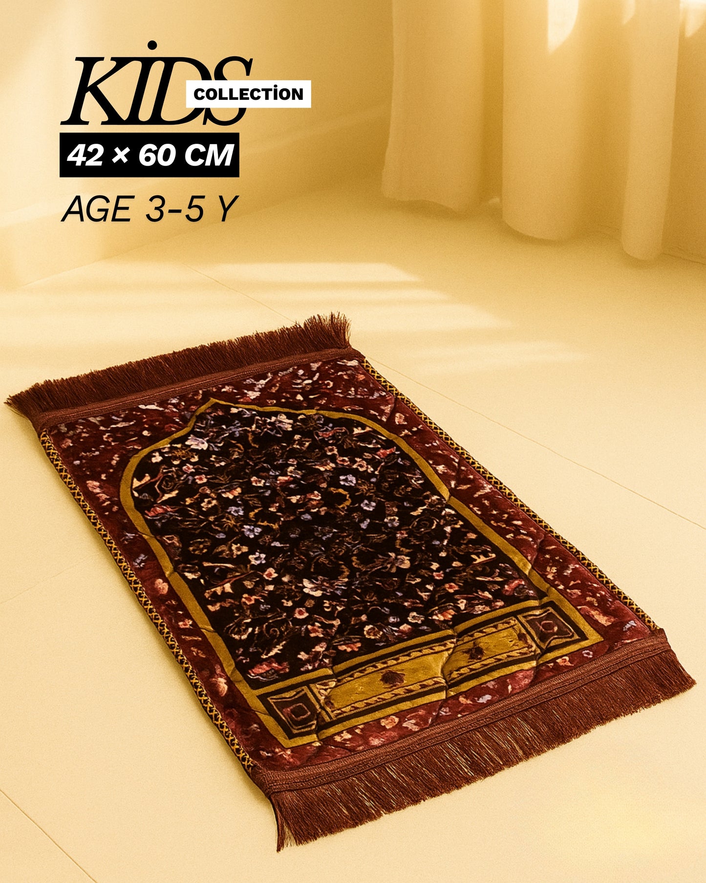 Kids Prayer Mat – Maroon Floral
