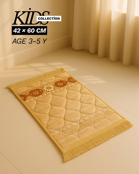 Sunshine Kids Prayer Mat – Soft Velvet with Warm Golden Touch