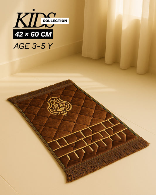 Kids Prayer Mat – Brown Velvet Comfort