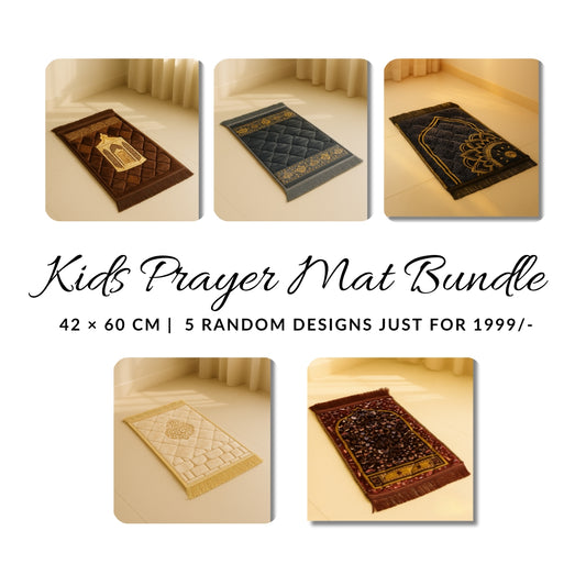 PACK OF 5 – KIDS PRAYER MAT BUNDLE (Random Colors)